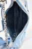 Prada Blue Embroidered Drill Re-Edition 2005 Shoulder Bag