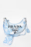 Prada Blue Embroidered Drill Re-Edition 2005 Shoulder Bag