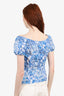 Prada Blue/White Printed Short Sleeve Top Size 40