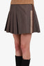 Prada Brown Wool Pleated Mini Skirt Size 38