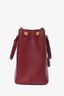 Prada Burgundy Saffiano Leather Large Double Zip Galleria Tote with Strap