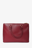 Prada Burgundy Saffiano Leather Large Double Zip Galleria Tote with Strap
