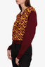 Prada Burgundy/Yellow Wool Chevron Sweater Size 46