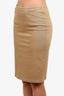 Prada Camel Penci Skirt Size 42