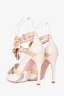 Prada Cream/Beige Leather Floral Strappy Heels Size 37