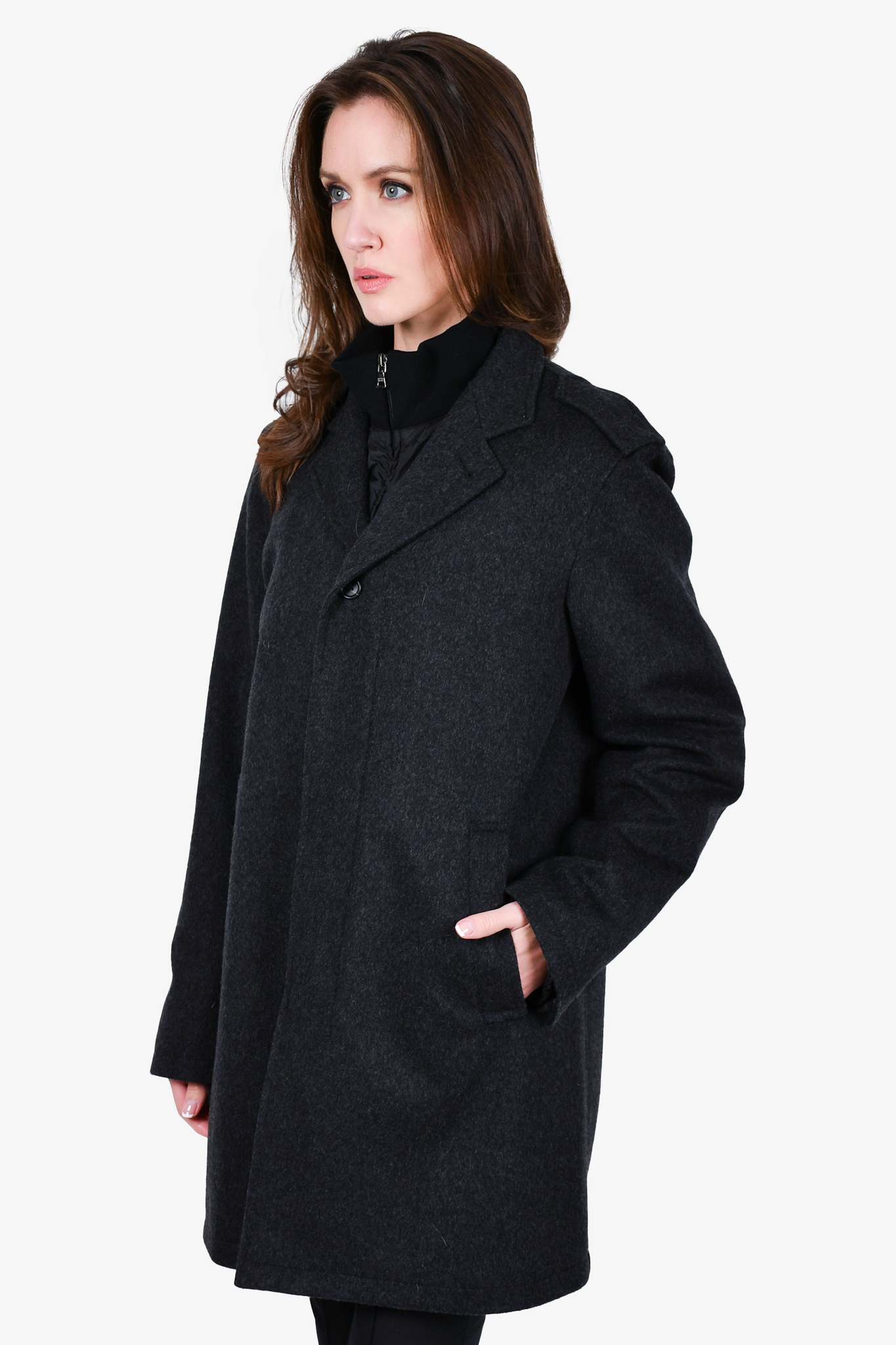 Zip up 2025 wool coat