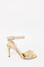 Prada Gold/Beige Strappy Heeled Sandals Size 36