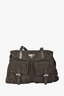 Prada Green/Brown Nylon Tessuto Double Pocket Tote Bag