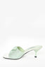 Prada Green Satin Crystal Mule Heels Size 36