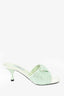 Prada Green Satin Crystal Mule Heels Size 36