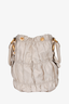 Prada Light Beige Nylon Tessuto Shoulder Bag With Leather Top Handle