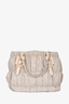 Prada Light Beige Nylon Tessuto Shoulder Bag With Leather Top Handle