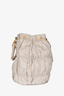 Prada Light Beige Nylon Tessuto Shoulder Bag With Leather Top Handle