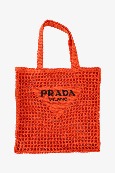 PradaOrangeRaffiaLogoCrochetTo