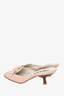 Prada Pink Leather Slip-on Kitten Heels with Silver Buckle Detail Size 36.5
