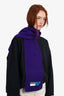 Prada Purple Wool Shaker Knit Scarf