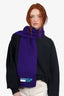 Prada Purple Wool Shaker Knit Scarf