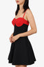 Prada Red/Black Sweetheart Mini Dress with Detachable Straps Size 38