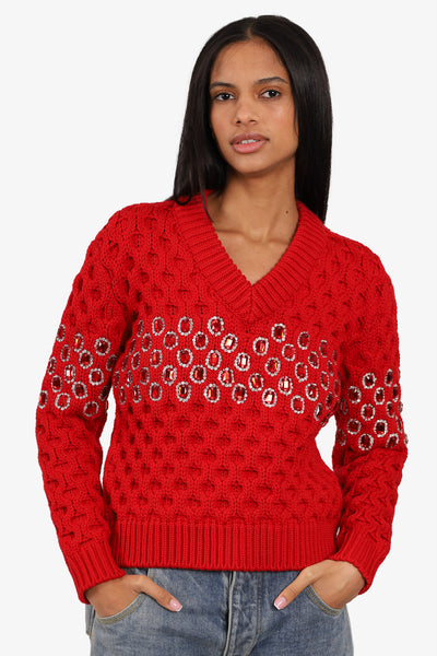 PradaRedWoolChunky-