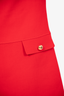 Prada Red Wool Drop-Waist Gold Button Shift Dress Size 42