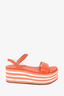 Prada Sport Orange/White Striped Platform Sandals sz 37