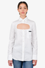 Prada White Cut-Out Button Down Shirt Size 40
