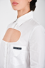 Prada White Cut-Out Button Down Shirt Size 40