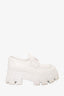 Prada White Leather Monolith Loafers Size 38