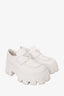 Prada White Leather Monolith Loafers Size 38