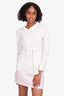 Prada White Long Sleeve Tie Front Shirt Size 42