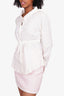 Prada White Long Sleeve Tie Front Shirt Size 42