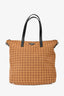 Prada Yellow/Brown Canvas Tessuto Stampato Tote Bag with Strap