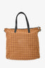 Prada Yellow/Brown Canvas Tessuto Stampato Tote Bag with Strap