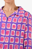 Pre-loved Chanel™ 2001 Pink/Purple Silk Pattern Collared Top Size 42