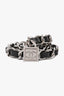 Pre-loved Chanel™ 2004 Silver Toned Black Leather Chain CC Belt