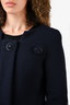 Pre-loved Chanel™ 2015 Navy Wool Padded Shoulder Jacket Size 36