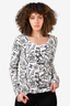 Pre-loved Chanel™ 2019 White/Black Paris-New York Graffiti Printed Top Size 34