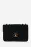 Pre-loved Chanel™ Black Velvet Chevron Quilted Jumbo XL Maxi Flap
