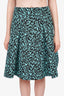 Proenza Schouler Black/Teal Tweed Skirt with Slit Size 4