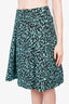 Proenza Schouler Black/Teal Tweed Skirt with Slit Size 4