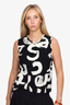Proenza Schouler Black/White Printed Sleeveless Top Size 8