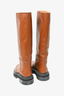 Proenza Schouler Brown Leather Lug Sole Knee High Boots Size 35