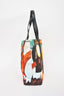 Proenza Schouler Red Parrot Printed Canvas Leather Strap Tote Bag