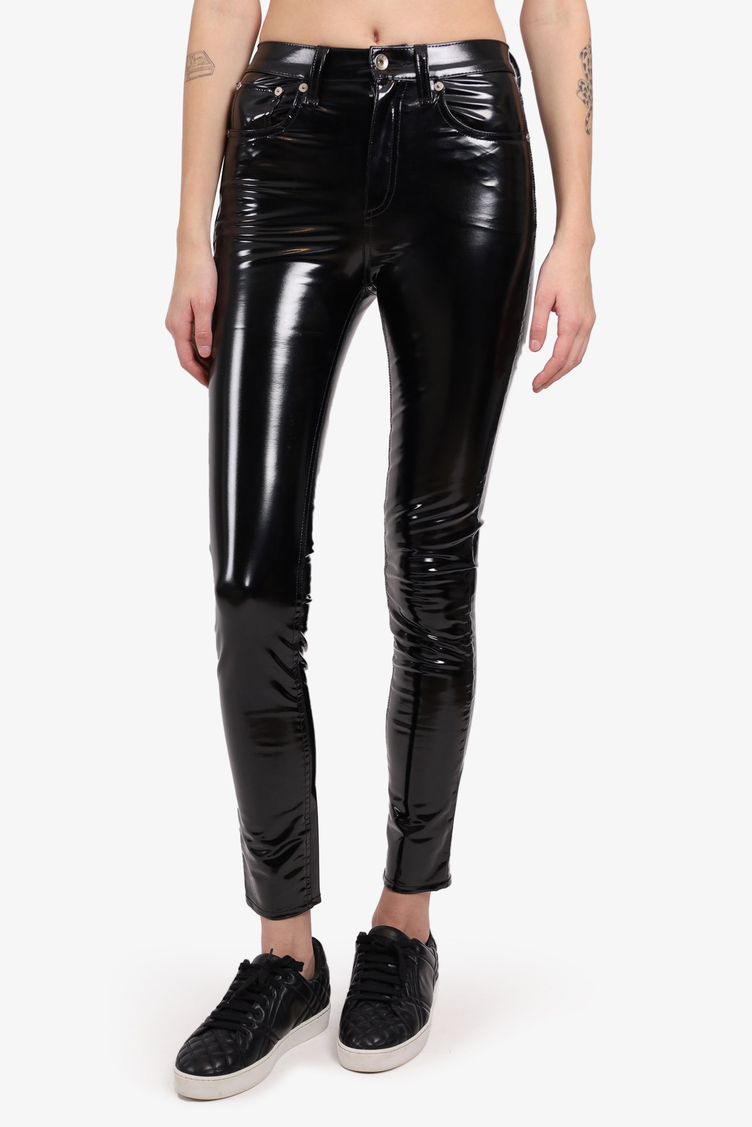 Rag & Bone Black Patent High Rise Vinyl Skinny Pants Size 24 – Mine & Yours