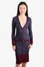 Rag & Bone Blue/Burgundy Merino Wool Cardigan Dress Size XS