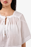 Rag & Bone White Linen Lace Trim Short Sleeve Blouse Size M