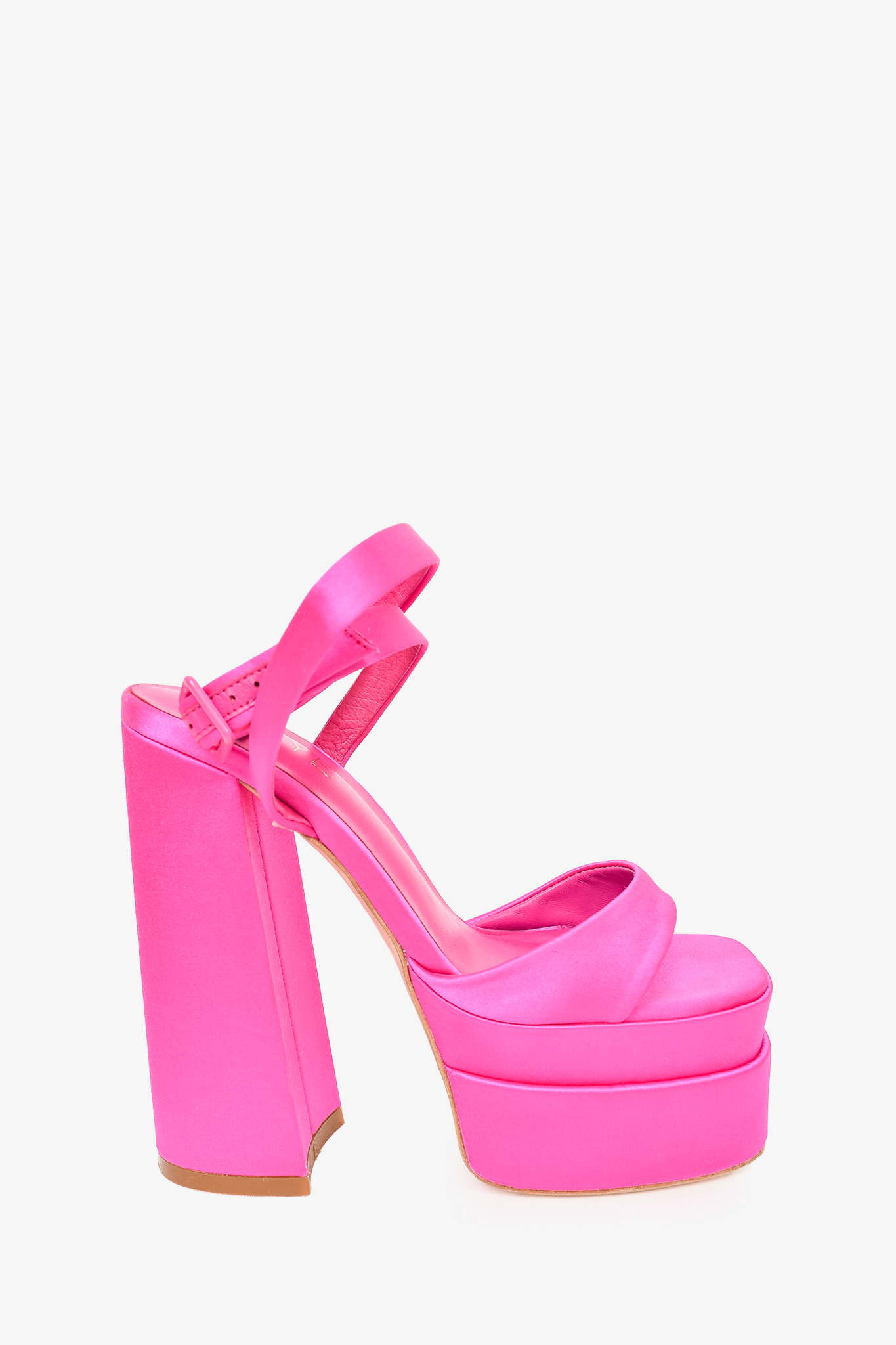 Hot pink satin sales heels