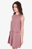 Red Valentino Red/White Wool Plaid Pleated Dress Size 40