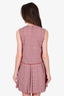 Red Valentino Red/White Wool Plaid Pleated Dress Size 40
