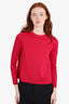 Red Valentino Red Wool Long Sleeve Sweater with Bow Detail Size XS